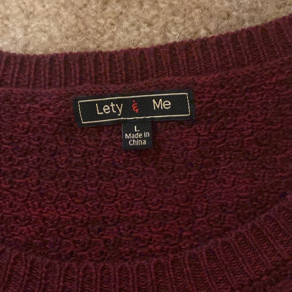 Maroon knit Long Sweater - Picture 7 of 10